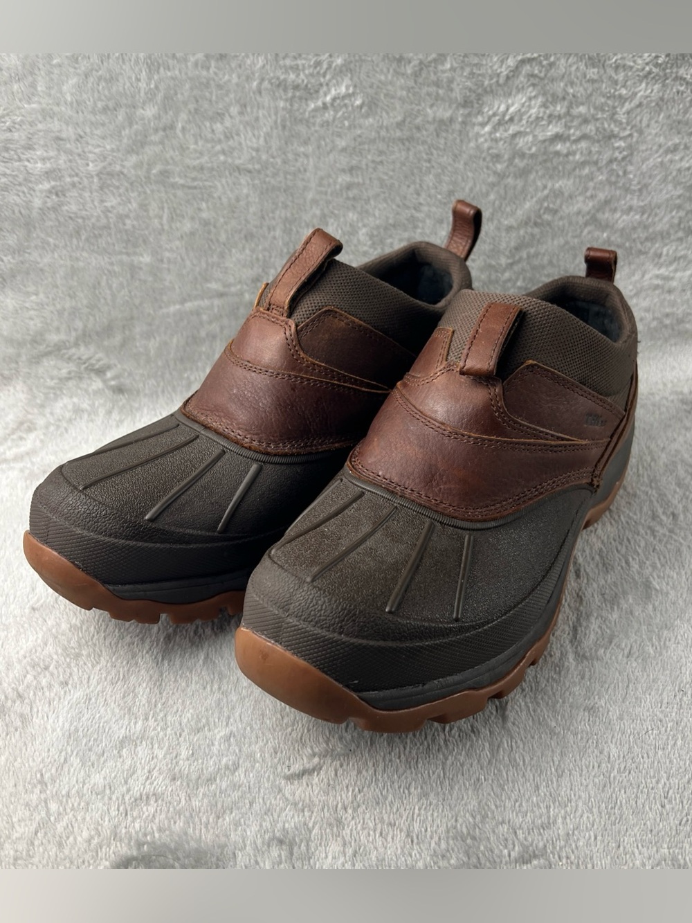 LL Bean TEK 2.5 Storm Chaser 507173 Low Slip on Dk Brown Leather Duck Boot 10.5